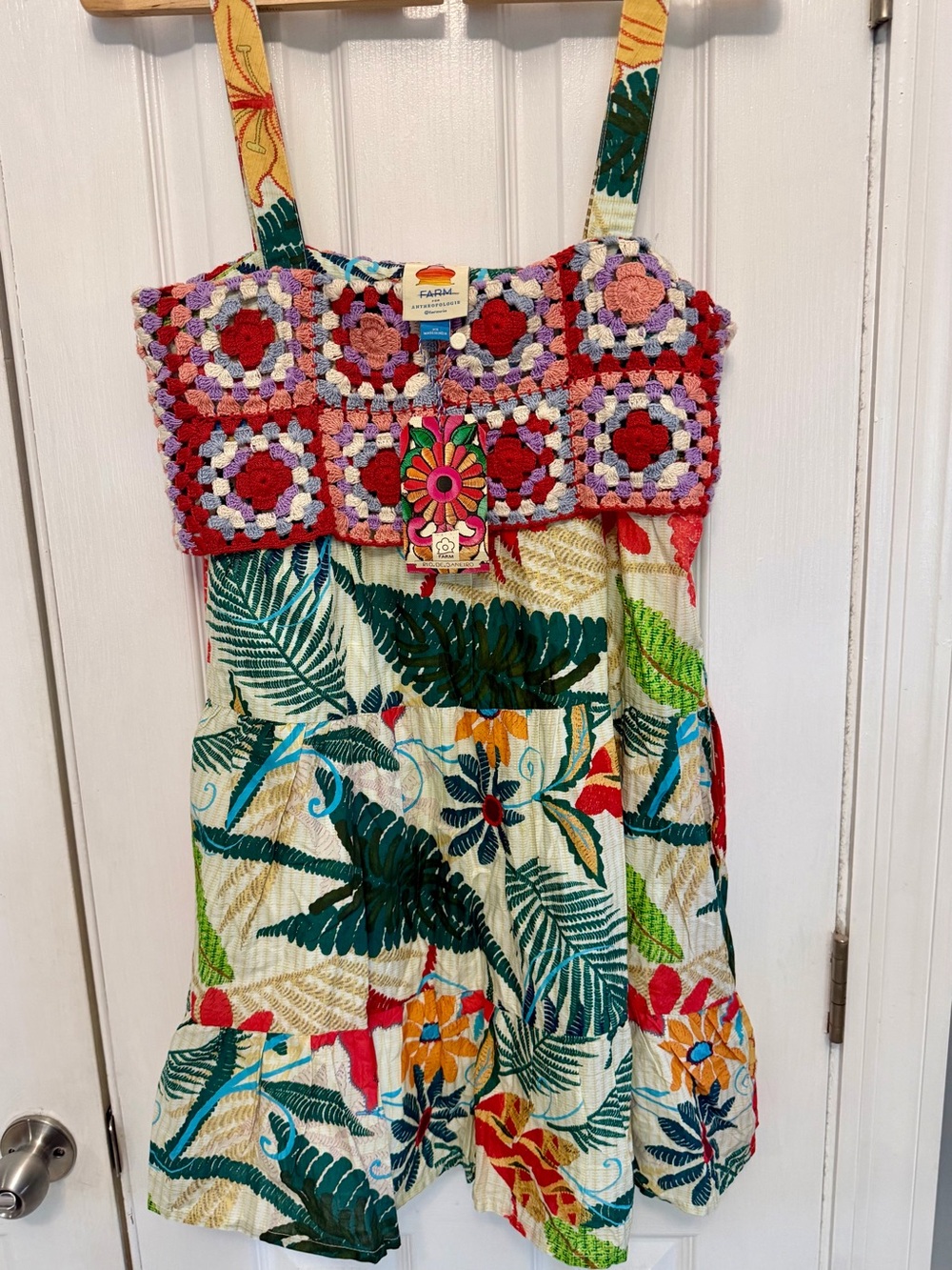 FARM Rio Tropical Patchwork Mini Dress in Multi-Color - Picture 2 of 6